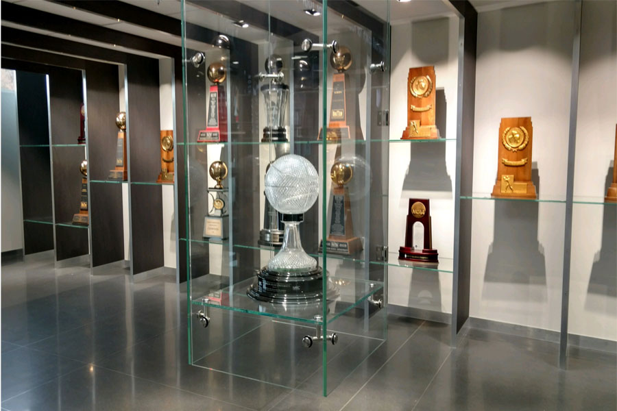 Breslin Hall of History Glass Display Case